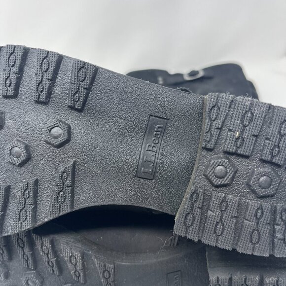 L.L. Bean Deerfield Rustic women's boots 7.5 tall leather riding black buckle - Picture 10 of 14